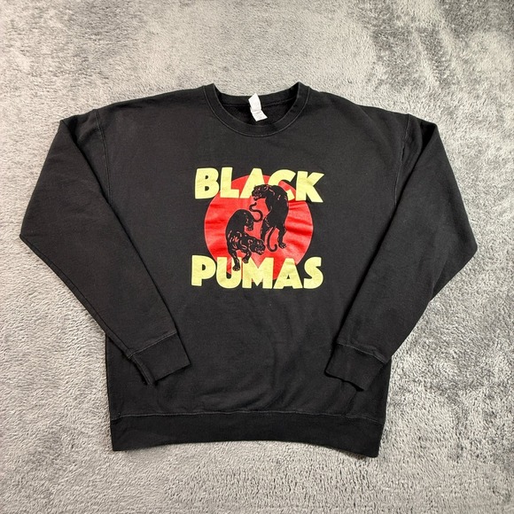 Black Pumas Other - Black Pumas Band Sweatshirt M Gray Fleece Pullover Crewneck Music Tour Merch